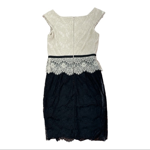 🔥MAGGY LONDON IVORY COCKTAIL LACE MINI DRESS - Picture 3 of 10